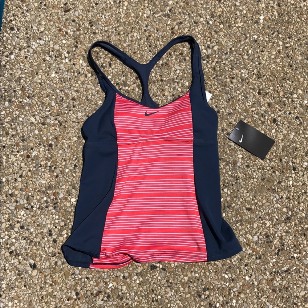 Nike workout top with built in bra. Navy. Small